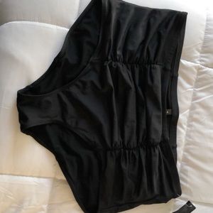 Plus Size Black Ruched Bikini Bottoms